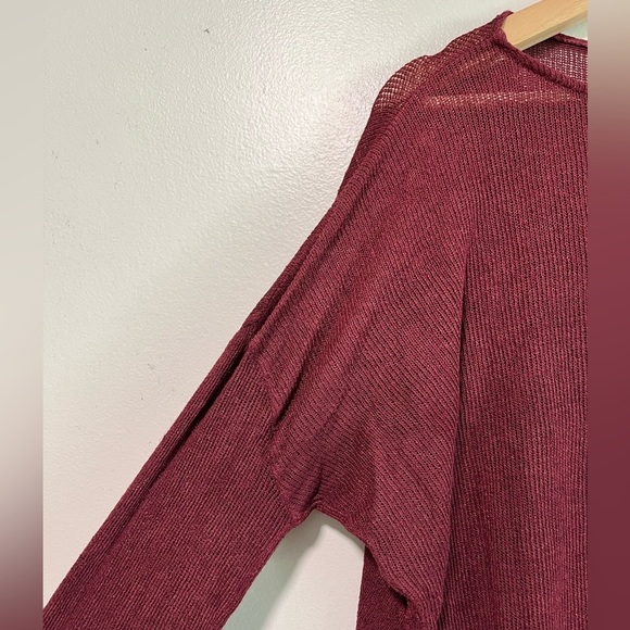 Brandy Melville Burgundy Knit Long Sleeve Top - Small - Picture 4 of 6